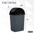 thumbnail image 2 of Superio Swing Top Trash Can Set - Grey (3 Pack- 5 Qt, 10 Qt, 18 Qt), 2 of 2