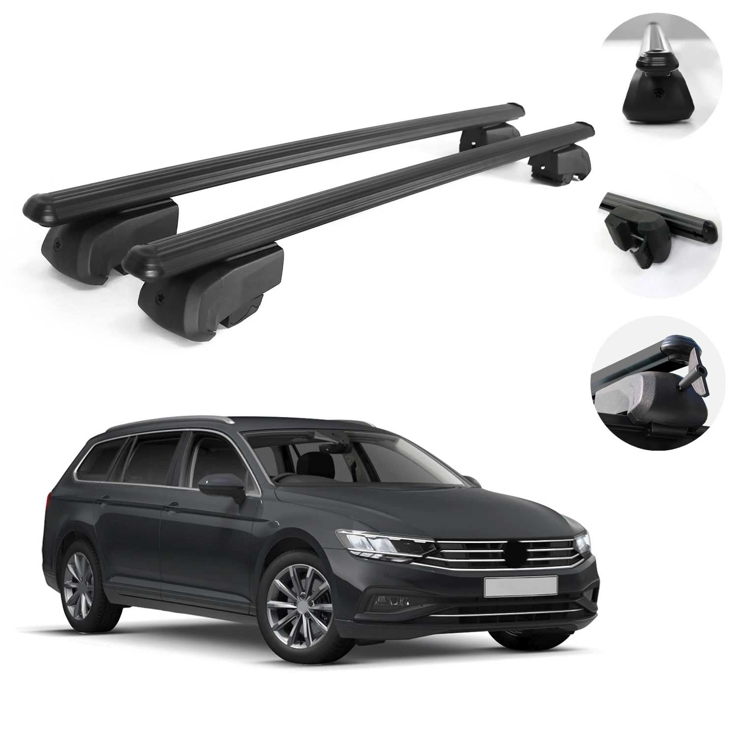 Roof Rail Rack Cross Bars Alu Luggage Carrier For VW Passat B8 Variant