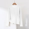 thumbnail image 4 of Miluxas Women's Classic Long Sleeve Cardigan Solid Color Round Neck Casual Open Front Button Down Cardigans White XXXL(XXXL), 4 of 7