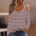 thumbnail image 1 of RXIRUCGD Chemise Décontractée à Rayures à Manches Longues pour Femmes, Marron, Taille : m, 1 of 5