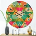 thumbnail image 2 of Designart 'Diamond Retro Pattern IX' Mid-Century Modern Wood Wall Clock, 2 of 5