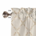 thumbnail image 5 of Bedroom Curtains 63 Inches length, Vintage Wheat Color Window Treatment Curtain Drapes, Geometric Abstract Diamonds Plaid Rod Pocket Curtain Panels for Living Room Kitchen, 42"x63", 2 Panels, 5 of 7