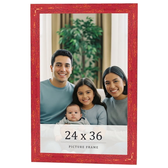 24x36 Frame Red Solid Wood Picture Frame Width 1.125 Inches | Interior Frame Depth 0.5 Inches |
