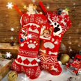thumbnail image 5 of Medias navideñas para perros LzGUNGY grandes con forma de hueso rojas con marco de fotos, 5 of 5