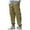 Khaki, variant on Kalauyu Mens Corduroy Joggers Pants Casual Cargo Pants Drawstring Elastic Waist Baggy Tapered Sweatpants with Pockets Wine 2XL