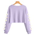 thumbnail image 4 of Cute Tops For Teens Clothes For Girls 10-12 Kids Crop Tops Girls Long Sleeve Tee Shirts Cute Daisy Pinted Fashion Sweatshirt Pullover Top Purple 4-5 Years, 4 of 4