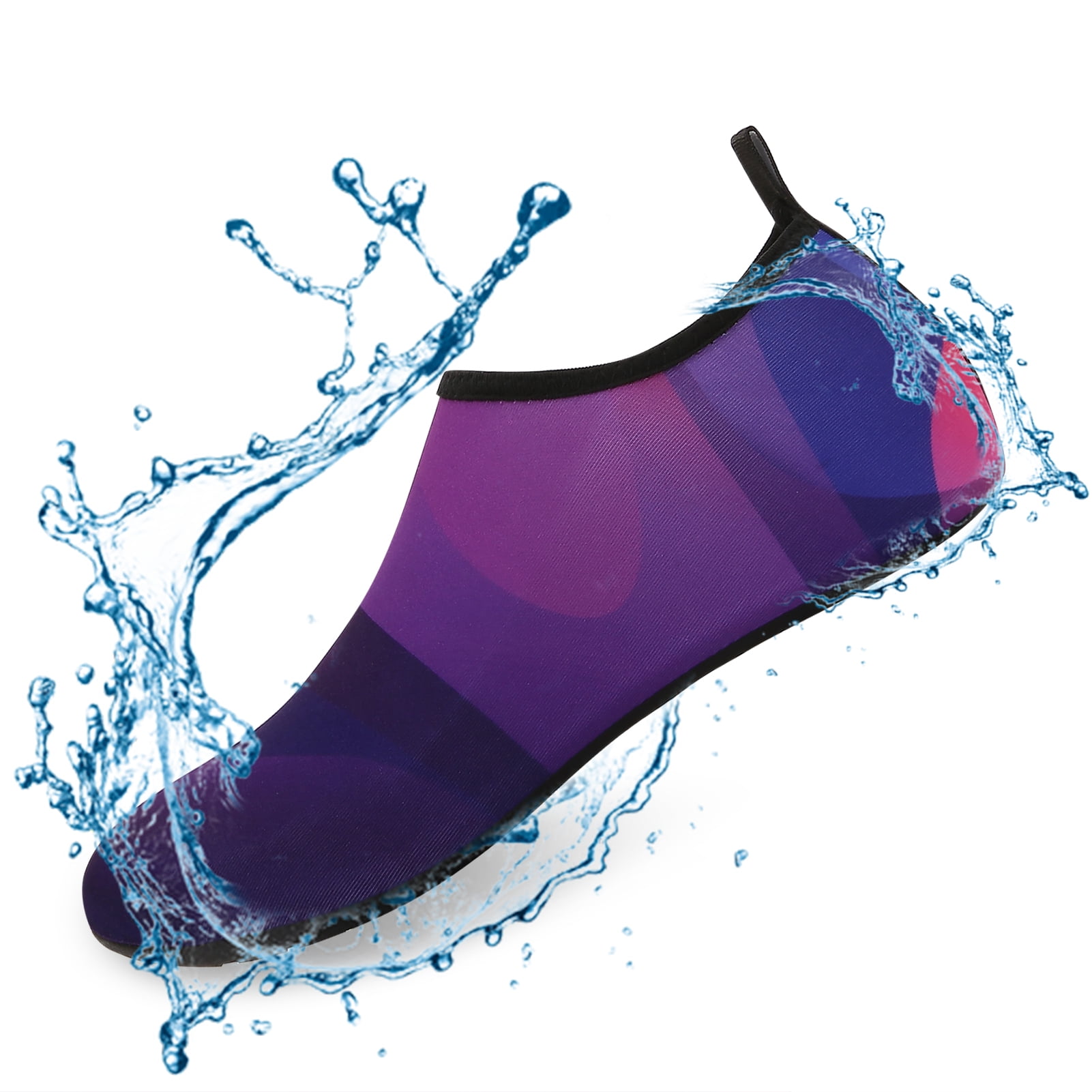 Men and Women a Slip On Barefoot Quick-Dry Beach Aqua Yoga Water Shoes (Layer/Purple, 13-14 Women/10.5-11 Men)