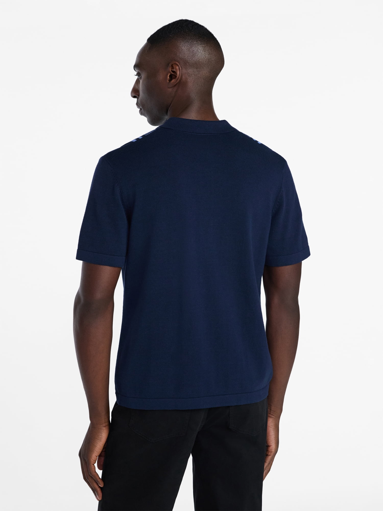 George Men’s Cotton Button Front Polo Sweater with Short Sleeves, Sizes S-3XL