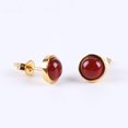 thumbnail image 1 of Women Gold Color Ear Piercing Stone Bead Onyx Black Crystal Earring, 1 of 6
