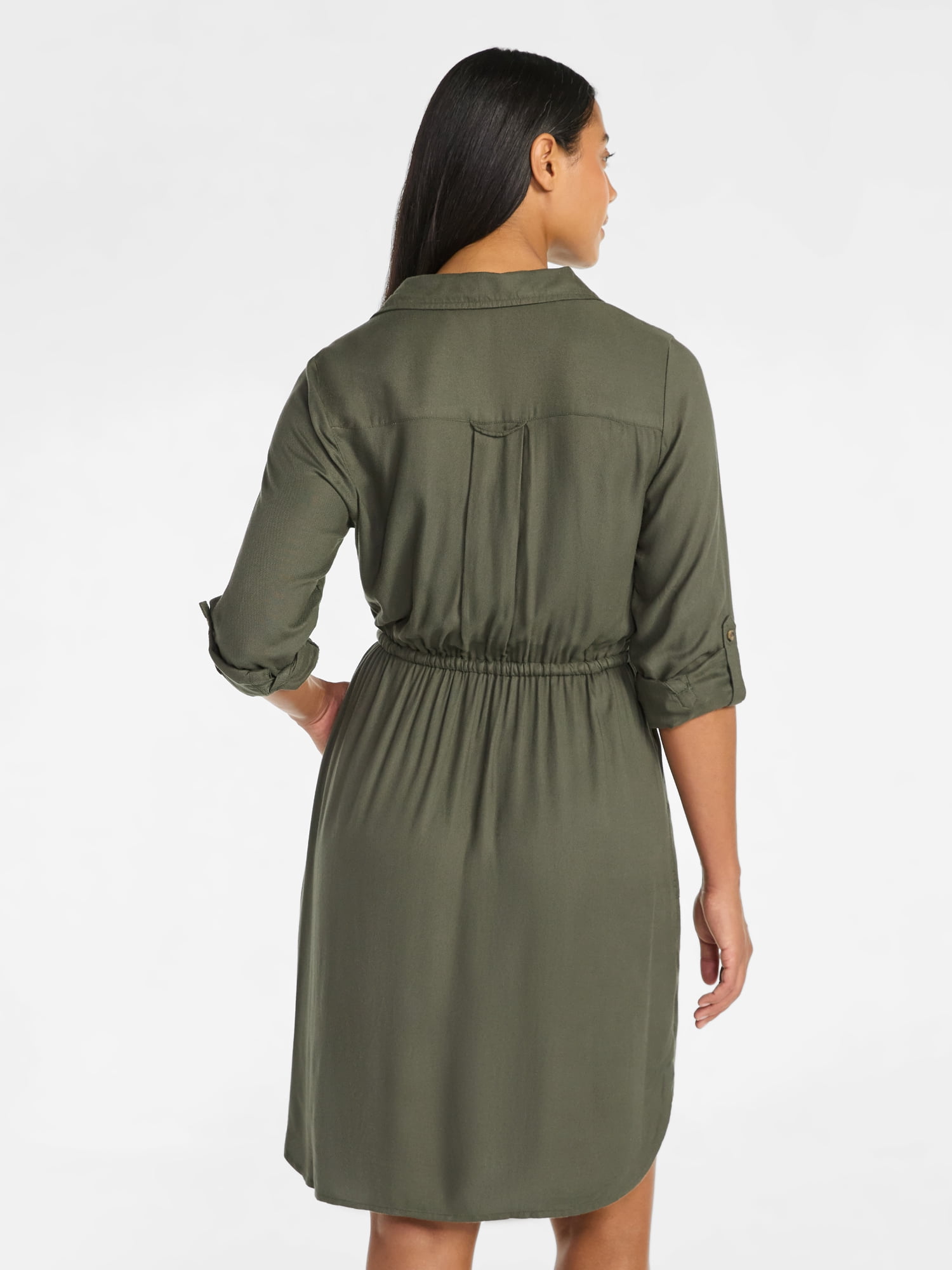 Time and Tru Women’s Soft Chambray Utility Shirt Dress, Sizes XS-XXXL