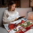 thumbnail image 5 of Christmas Truck Barn Flannel Blanket for Bed,Travel and Camping, Barn Snowman Christmas Tree Dog Cow Super Soft Cozy Blanket for All Seasons 30"x40", 5 of 9