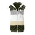thumbnail image 4 of Lovskoo Womens Fuzzy Fleece Vest Cozy Sleeveless Winter Warm Vests with Pocket Zip Up Hooded Waistcoat Outerwear Olive Green, 4 of 6
