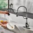 thumbnail image 3 of CASAINC Single Handle Kitchen Faucet with Pull Out Sprayer, Deck Mounted, Brushed Nickel, 3 of 4