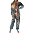 thumbnail image 2 of Pirates of The Caribbean Women Men Pajamas Zipper Onesie Jumpsuit Hooded One Piece Sleepwear, 2 of 8