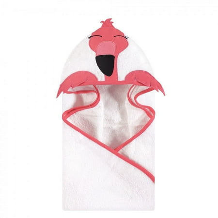 UPC: 0660168571851 | Hudson Baby Infant Girl Cotton Animal Face Hooded Towel Modern Flamingo One Size