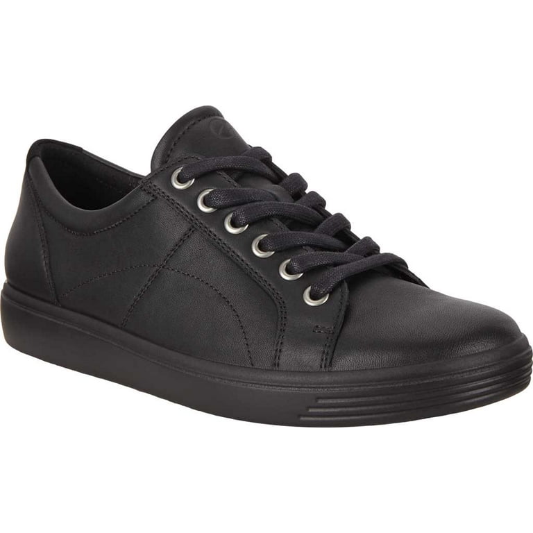 Women's ECCO Soft Classic Lace Sneaker Black/Black/Black Suede