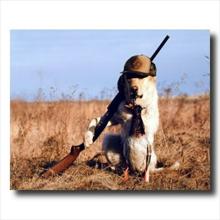 Yellow Labrador Dog Gone Hunting Wall Picture Art