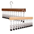 thumbnail image 1 of CHICHUMID 2Pcs Wooden Hanger with Clips for Clothes Drying and Home Use, 1 of 7