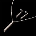 thumbnail image 1 of Delicate Gold Inlaid Rhinestone Cylindrical Rod Earrings Necklace Set Charming Female Jewelry Valentine's Day, Silver, 1 of 5