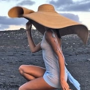 Travelwant Women's Sun Shade Straw Hat Oversized Eaves Sun Hat Outdoor Summer Sunscreen Dome Beach Hat