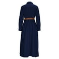 thumbnail image 5 of purcolt Women's Casual Shirt Dress Long Sleeve Collared V Neck Button Down Flowy Long Maxi Dresses Beach Cover Up with Belt, 5 of 6