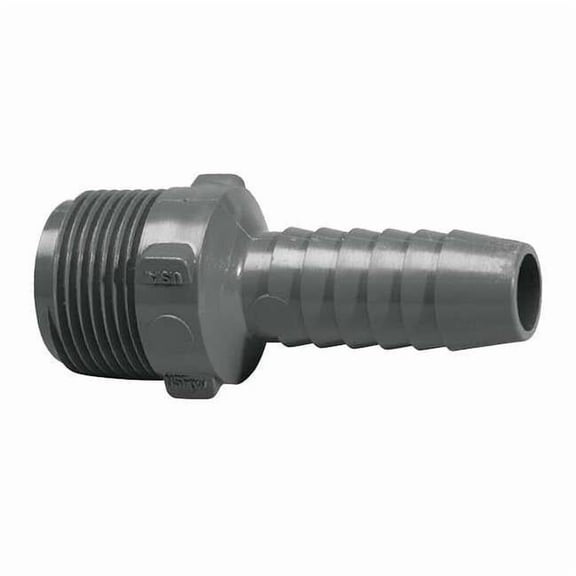PVC Reducing Male Adapter, MNPT x Insert, 1 1/2 in x 1 1/4 in Pipe Size