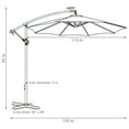 thumbnail image 4 of Sunnydaze 95" Azure Solid Octagon Cantilever Umbrella with Solar LED Lights, 4 of 11