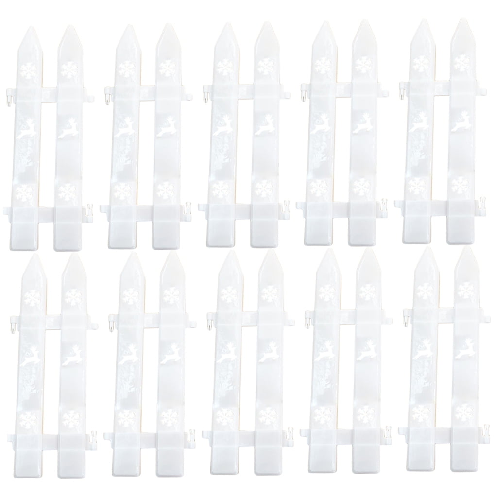 FONDOTIN 30 Pieces White Plastic Garden Border Fence, Decorative Outdoor Fence for Christmas and Seasonal Yard Decoration