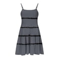 thumbnail image 6 of Nmnitkp Girls Dress Boho Kids Summer Sleeveless Sundress Patchwork Spaghetti Strap Dresses Dark Gray,9 Years, 6 of 7