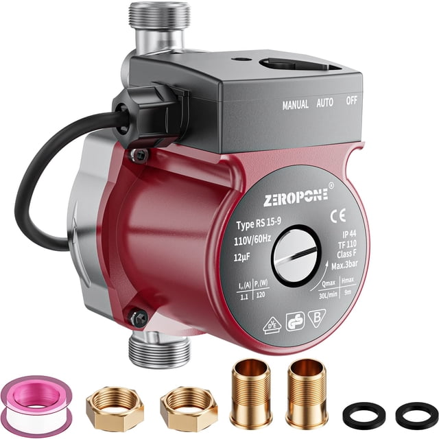 Bomba de recirculación ZeroPone para agua caliente 120W 110V acero inoxidable