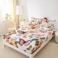 thumbnail image 4 of Homewish Chic Butterflies Twin Sheet Sets,Rustic Flower Floral Twin Fitted Sheet,Country Autumn Leaves Flat Sheet For Girls Teens,Breathable Home Decor,3 Pieces, 4 of 7