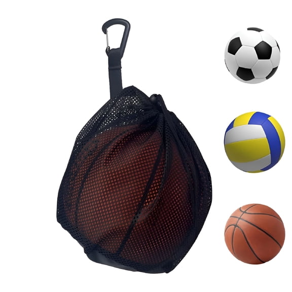 BESTSKY Ball Storage Bag, 16L Mesh Carry Bag Single Ball Bag With Zipper Pocket, Drawst Sling Back Bag Mesh Equipment Ball Bag For Basketball Volleyball Soccer Football