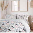thumbnail image 6 of Ambesonne Pets Duvet Cover Set, Cool Cat Meow Animals Doodle, 2-Calking, Beige Pale Pink, 6 of 6