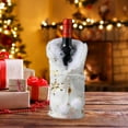 thumbnail image 5 of Beautynvta Christmas Wine Bottle Covers Bag, White Plush Dress Clothes Wine Bottle Cover with Gold Snowflake, for Home Dinner Party Festival Table Decor, 5 of 6