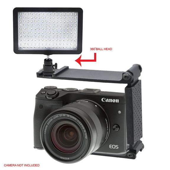 Canon EOS M10 Professional Long Life Multi-LED Dimmable Video Light w/ Bracket