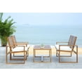 thumbnail image 3 of SAFAVIEH Ozark Outdoor Patio 4 Piece Conversation Set, Natural, 3 of 7