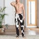 thumbnail image 2 of Fotbe Cow Skin 2 Pantalones de Pijama para Hombre, Pantalones de Dormir, Pantalones de Casa con Cintura Ajustable y Bolsillos-Large, 2 of 6
