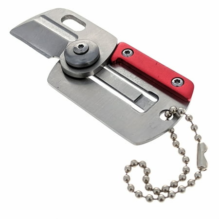 ASR Outdoor Mini Folding Key Chain Knife 2.75 Inch Pocket Blade Tool - Red