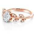 thumbnail image 5 of Gem Stone King 18K Rose Gold Plated Silver Ring Set with Moissanite (1.11 Cttw), 5 of 7