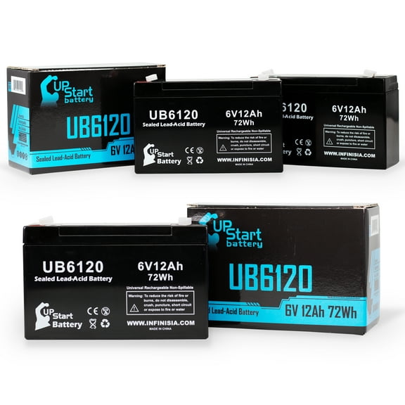 3x Pack - Compatible BEST TECHNOLOGIES FORTRESS 250 Battery - Replacement UB6120 Universal Sealed Lead Acid Battery (6V, 12Ah, 12000mAh, F1 Terminal, AGM, SLA) - Includes 6 F1 to F2 Terminal Adapters