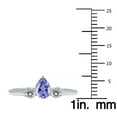 thumbnail image 4 of SZUL Women's 1/2 Carat TW Pear Shape Tanzanite and Diamond Ring in 10K White Gold, 4 of 6