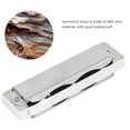 thumbnail image 4 of Blues Harmonica Professional Mouthorgan Blues Harmonica 10‑Hole Mouthorgan E Key 1.0mm Brass Base Beginner Wind InstrumentWhite, 4 of 8