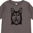 thumbnail image 4 of Inktastic Siberian Husky Sketch Portrait Boys or Girls Long Sleeve Toddler T-Shirt, 4 of 5