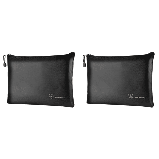 2X Portable Fireproof Waterproof Document Envelope File Folder Cash Pouch Fireproof Money Bag Safe Bag A,2 x Safe Document Bag,Black