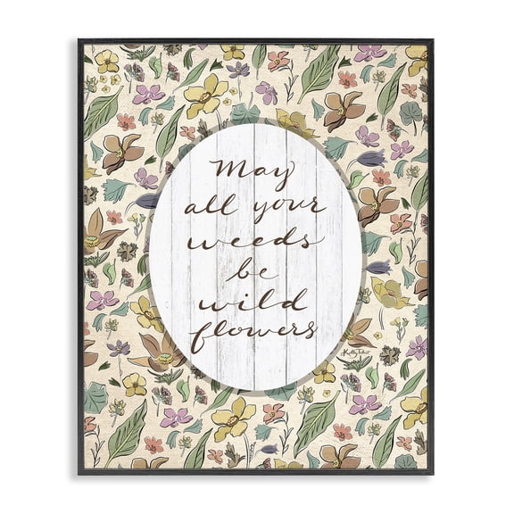Stupell Industries French Country Sentimental Wildflowers Phrase Black Framed Giclee Art, 11 x 14, by Kelley Talent