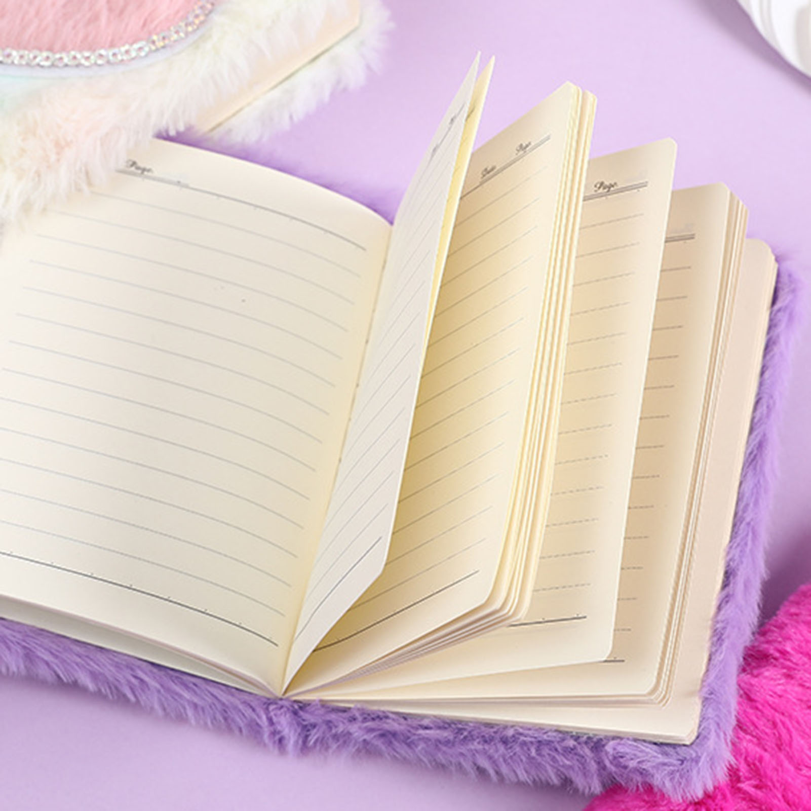 opolski Cartoon Notebook Exquisite Pattern Adorable Appearance Eco-friendly No-Odor Wide Application Decorative 2 Colors Cartoon Love Heart Style Notebook Diary Book Office Supplies