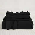 thumbnail image 3 of D.N.G. BEDDINGS Luxurious 1 Piece Double Ruffle Duvet Cover With Zipper Closure, 100% Egyptian Cotton, 800 Thread Cotton Oversized Super King Black Solid, 3 of 6