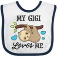 thumbnail image 3 of Inktastic My Gigi Loves Me with Sloth and Hearts Boys or Girls Baby Bib, 3 of 4