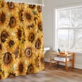 thumbnail image 6 of Shower Curtain for Bathroom Watercolors Farm Sunflowers Waterproof Bath Curtains Shower Curtains with Hooks,Orange Country Floral Art Bathroom Curtain Privacy Drapes for Bathtubs Toilet 72x72in, 6 of 9