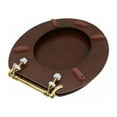 thumbnail image 4 of Renovators Supply Dark Oak Wooden Toilet Seat Round Toilet Seat w/Brass PVD Hinges and Non Slip Bumper, 4 of 7